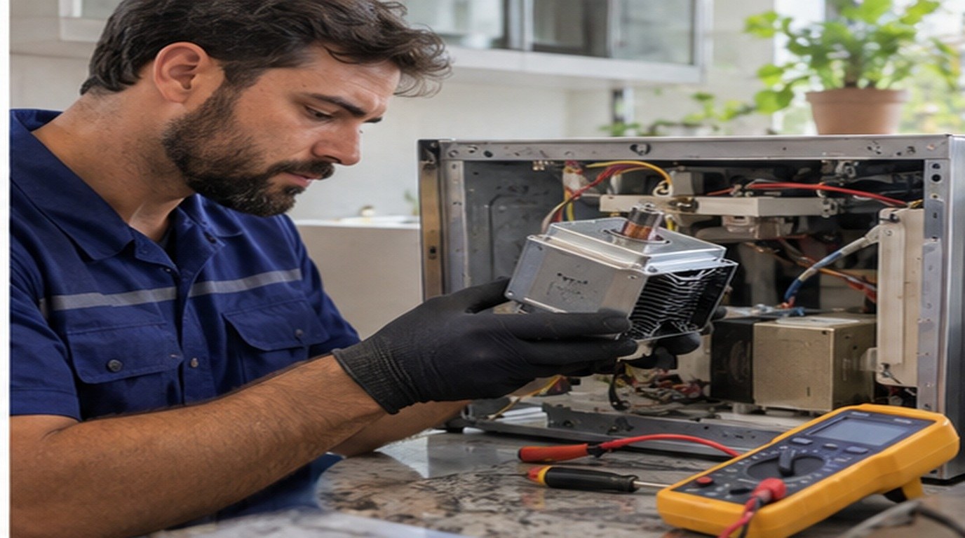Conserto de micro-ondas em Contagem‑MG: troca do magnetron